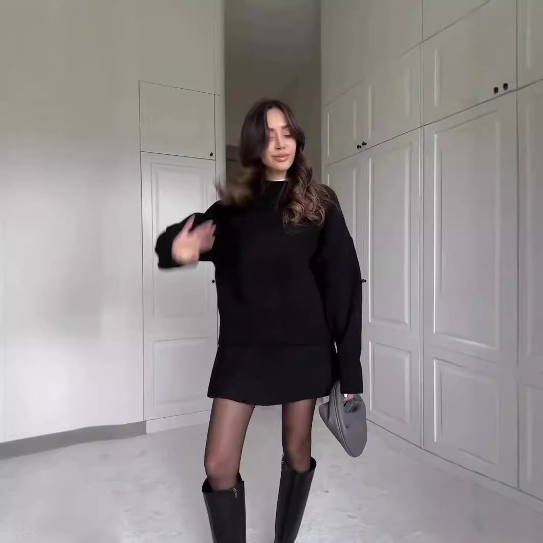 Women's Autumn Pure Color Casual Versatile College Dresses