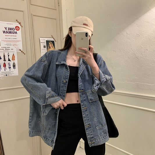 Women's Denim Loose Versatile Retro Long-sleeved For Jackets