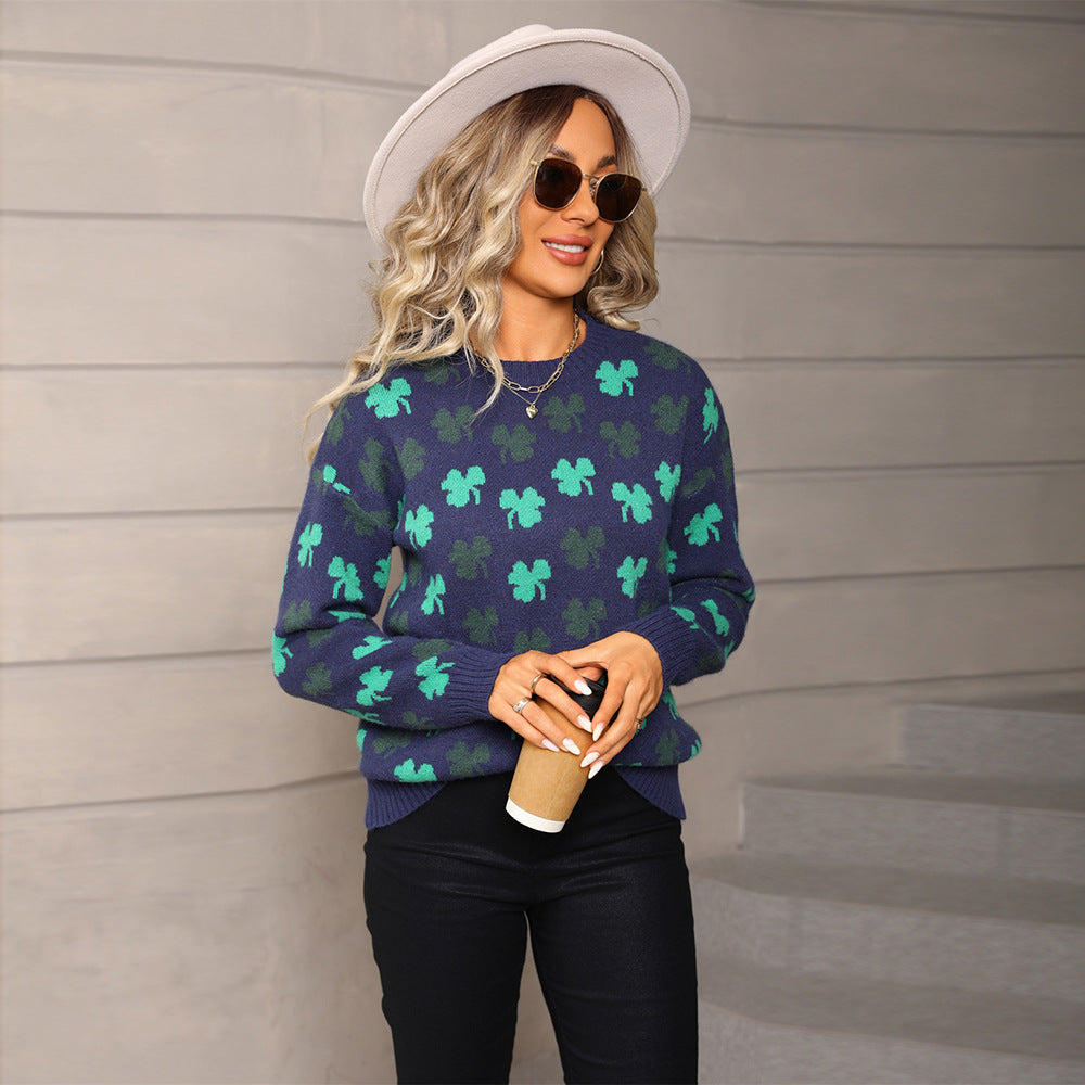 Women's Jacquard Autumn Street Trendy Shirt Sweater