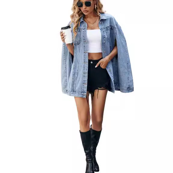 Women's Fashion Irregular Loose Versatile Denim Jackets