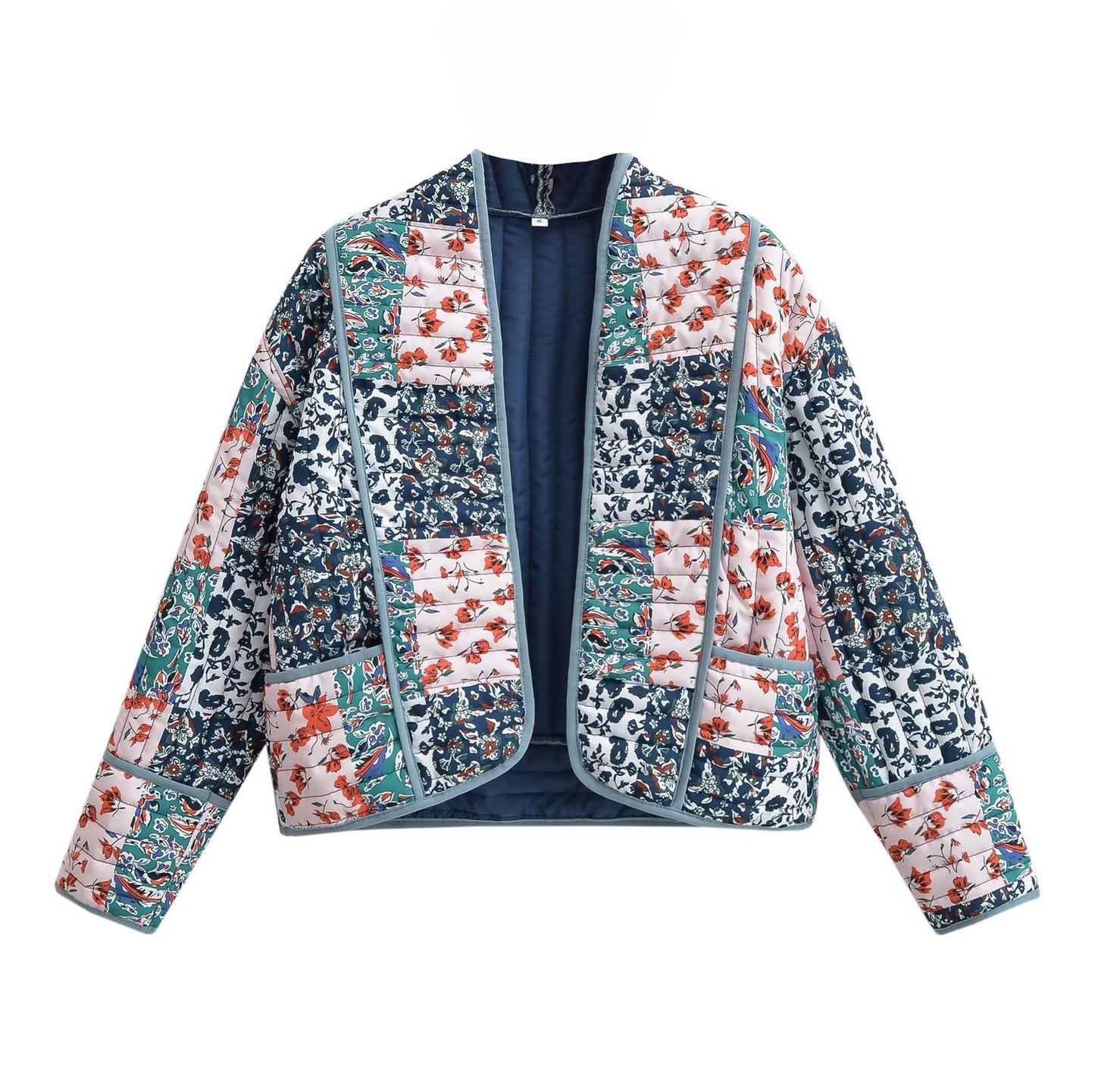 Women's Autumn Fashion Printed Loose Casual Quilted Coats