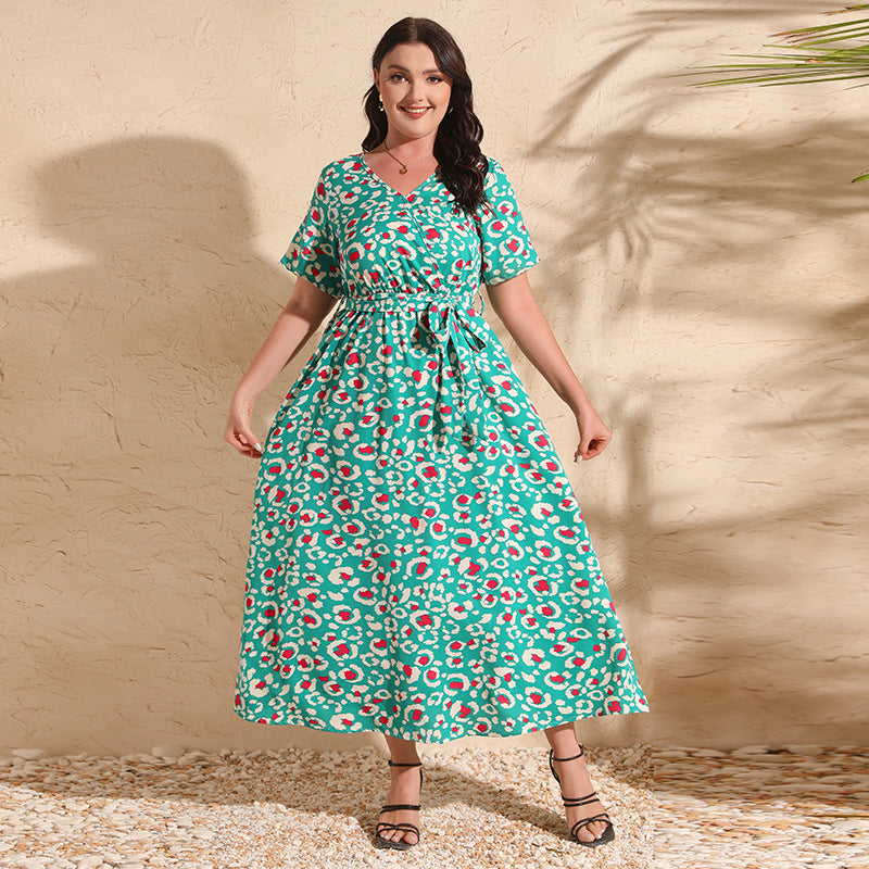 Western Style Midi Temperament Printed Black Dresses