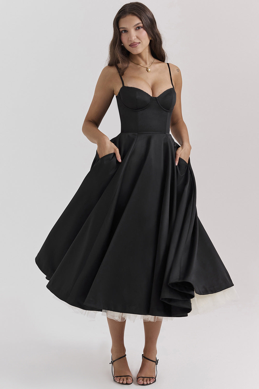 Women's Sexy Straps Tulle Large Swing Elegant Dresses