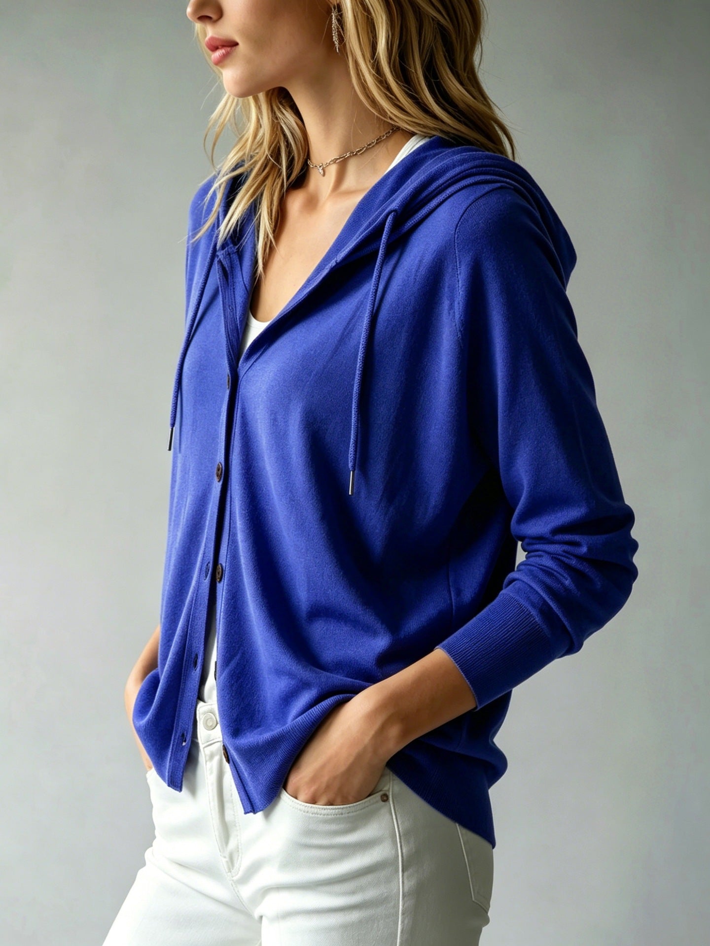 Durable Women's Hooded Knit Casual Business Women's Sweater