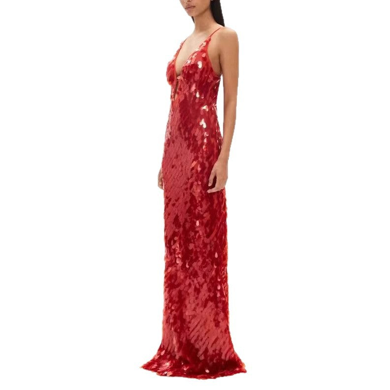 Sequins Sexy Dress Halter Party Ladies Dresses