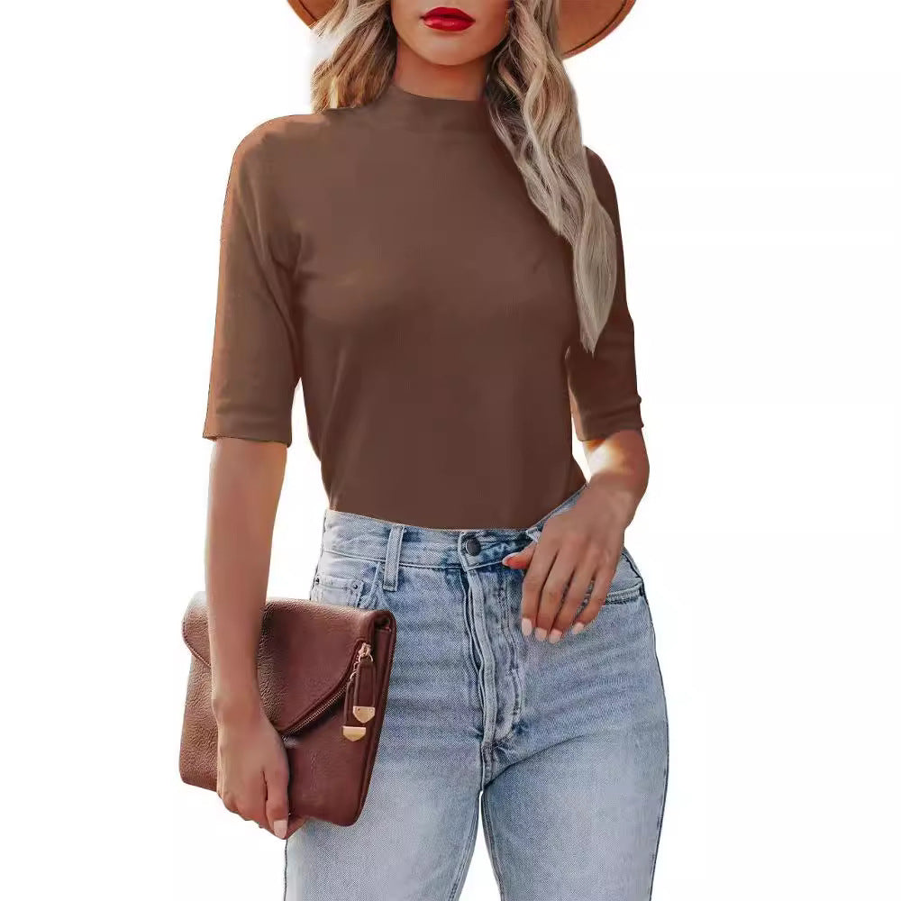 Women's Knitted Tight Stretch Sexy Formal Casual Blouses