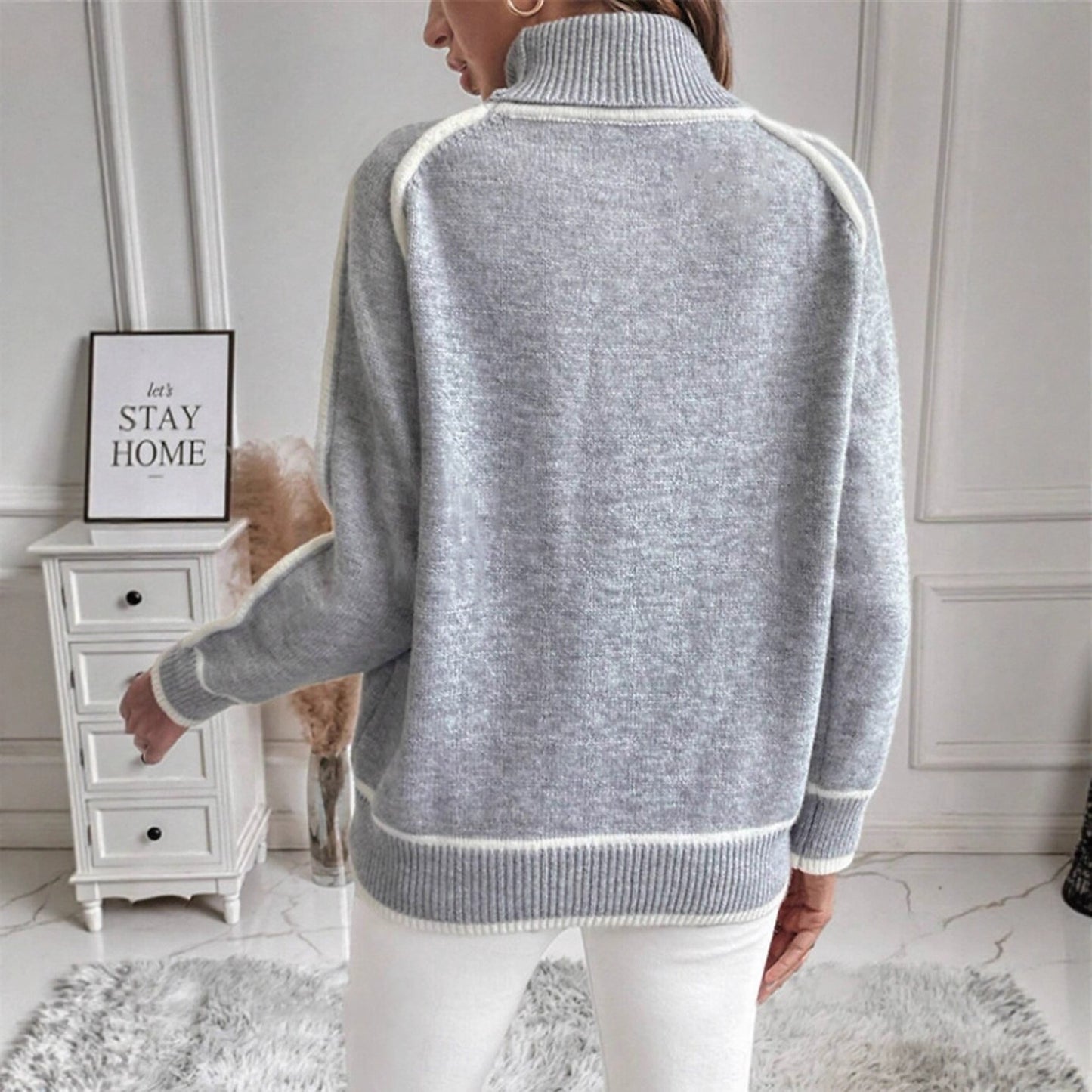 Round Neck Multicolor Loose Fashion Pullover Sweaters