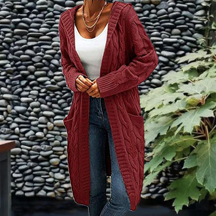 Women's Twist Braid Idle Style Mid-length Sweaters