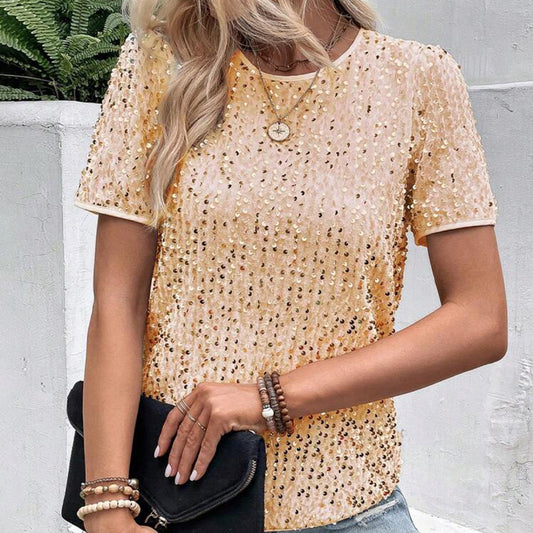 Women's Commuter Loose Sleeve Bag Collar Round Blouses
