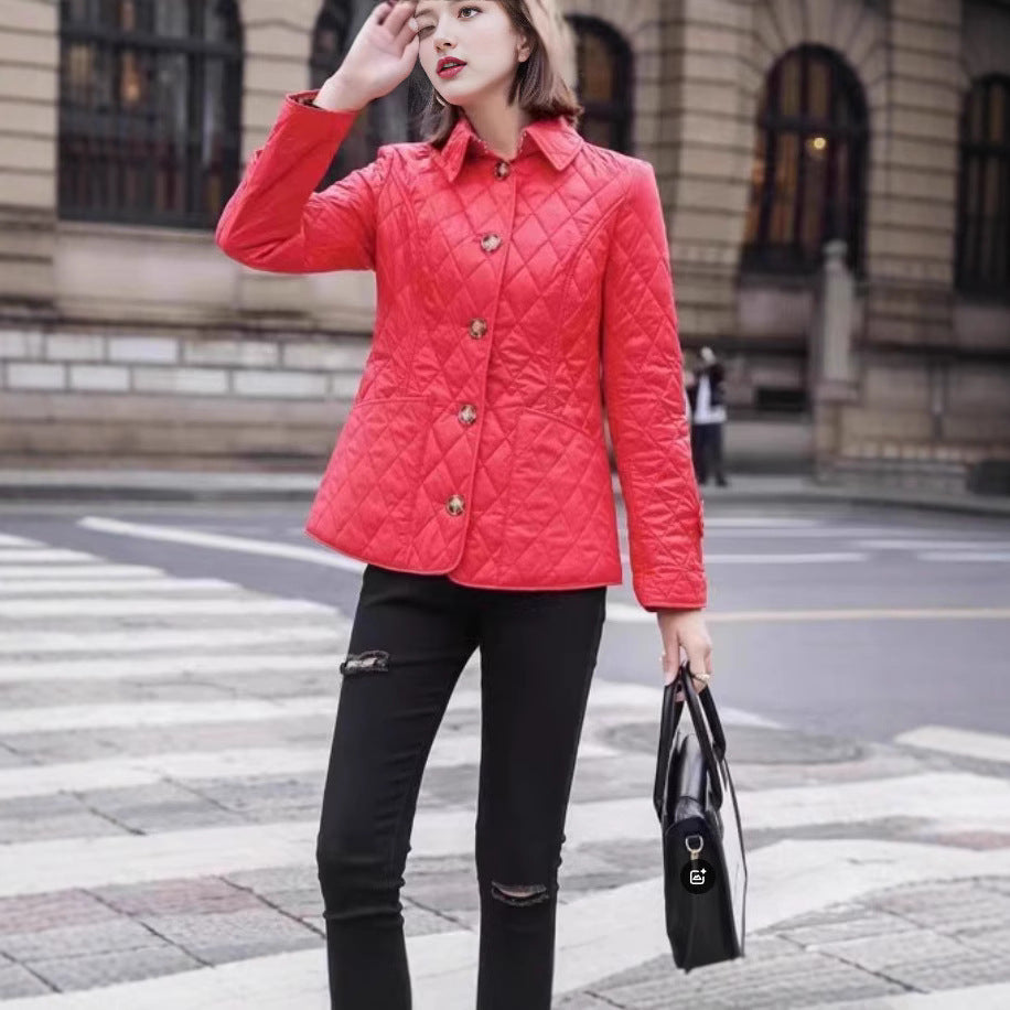 Women's Popular Lapel Single Breasted Thermal Spinning Coats