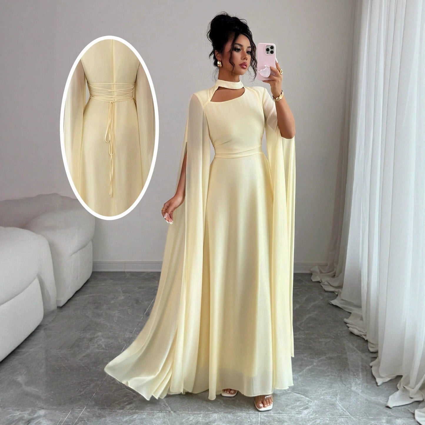 Women's Solid Color Dress Puff Sleeve Luxury Dresses