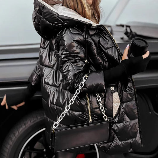 Creative Elegant Winter Hooded Cotton Mid-length Coats