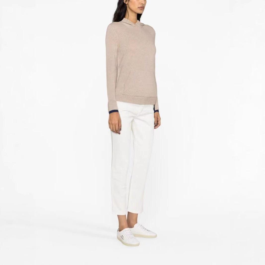 Women's Winter French Niche Sleeves Letter Jacquard Sweaters