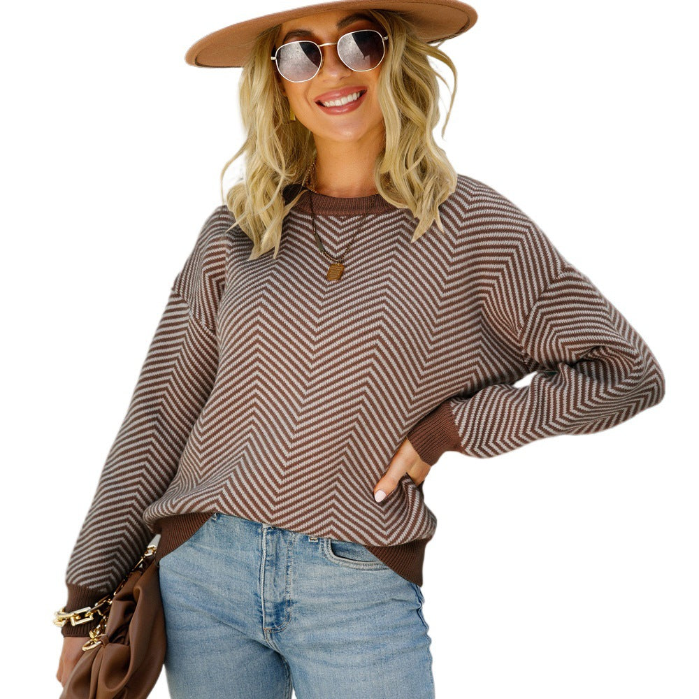 Women's Spring Pullover Solid Color Round Neck Sweater
