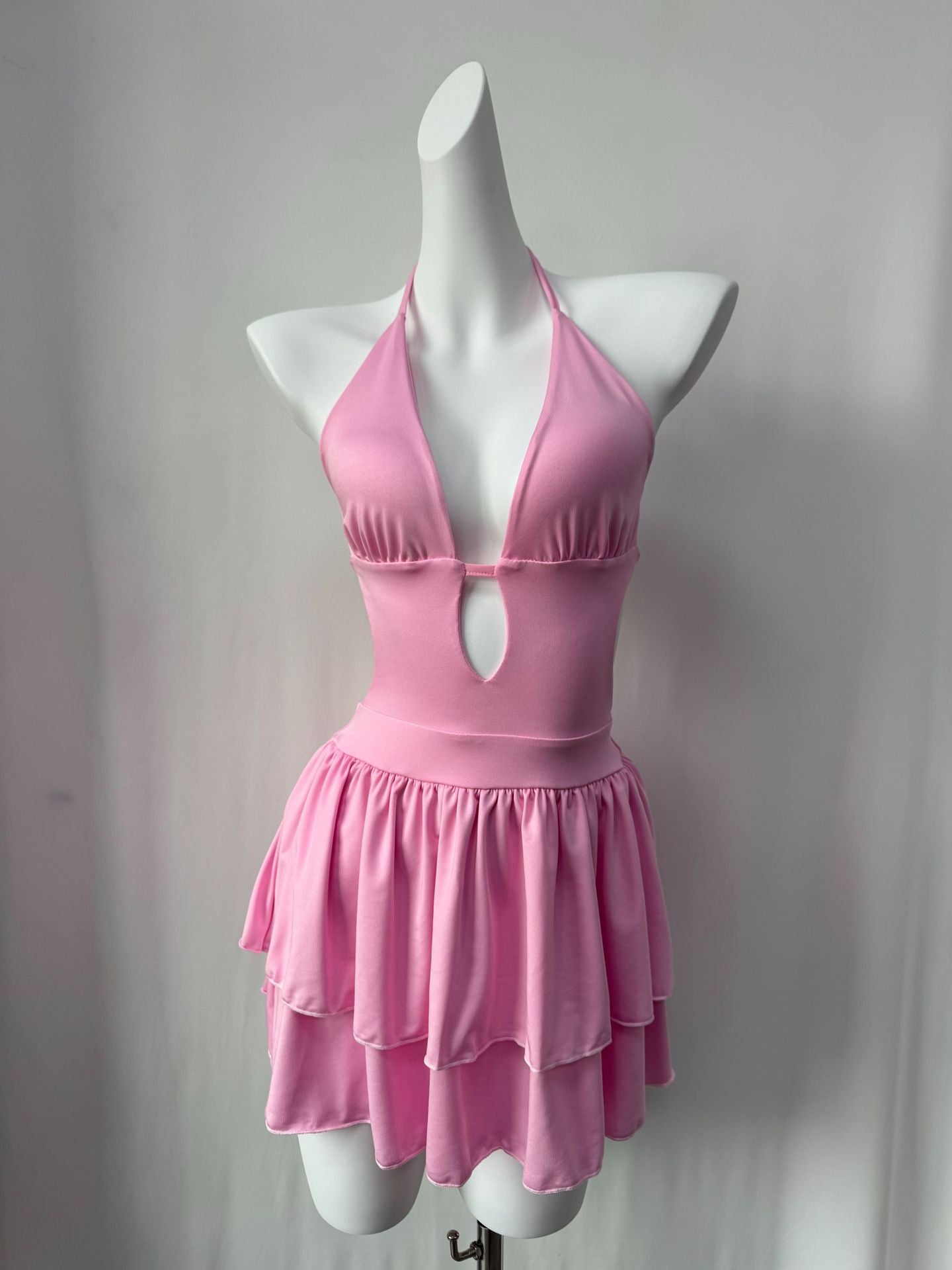 Summer Sexy Backless Lace Up Halter Dress
