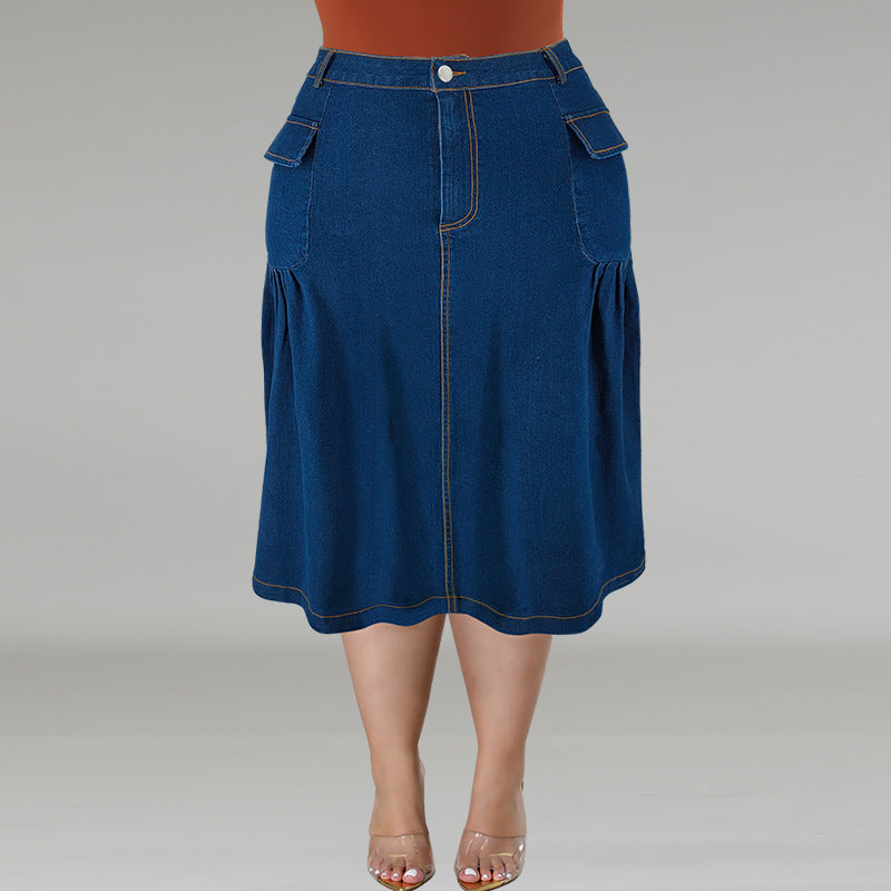 Women's Stylish Unique Mid-length Denim Source Skirts