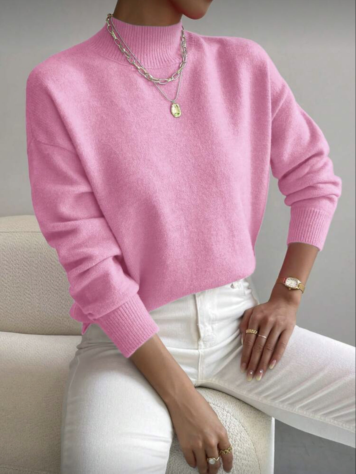 Women's Casual Comfortable Elegant Pullover Knitted Temperament Sweaters