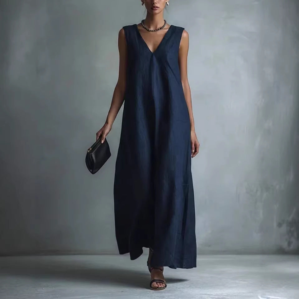 Women's Casual Elegant Fashion Sleeveless Solid Color Dress
