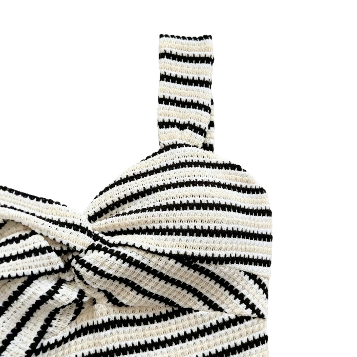 Women's Fashion Comfortable Striped Spaghetti Straps Chest Knot Dress