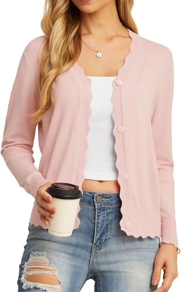 Ruffle 9-point Sleeve Thin Fashion Knitted Women's Sweater