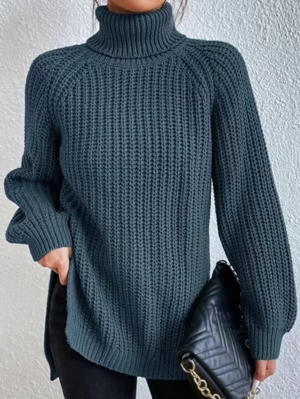 Women's Turtleneck Mid-length Soft Comfortable French Dress Sweater