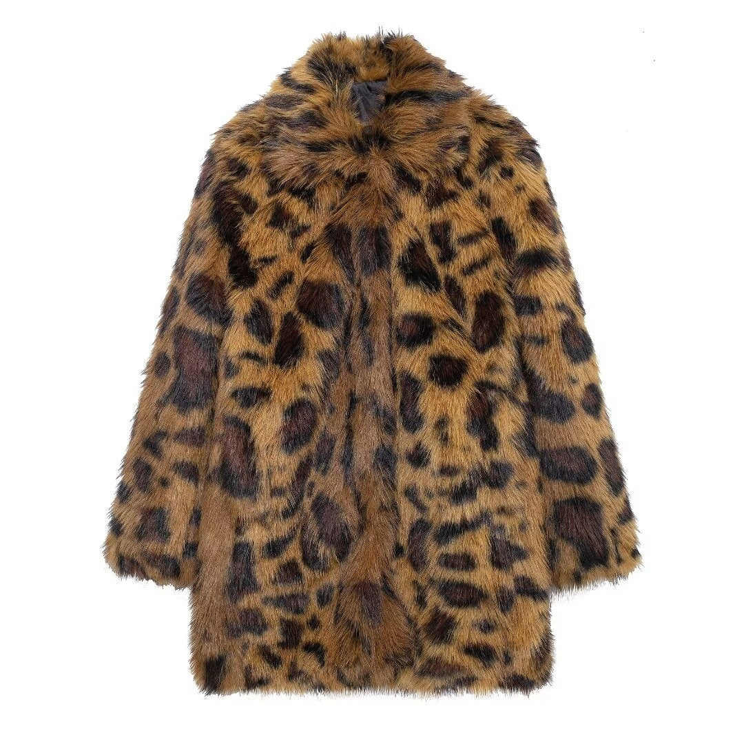 Women's Thick Lamb Wool Black Winter Furry Coats