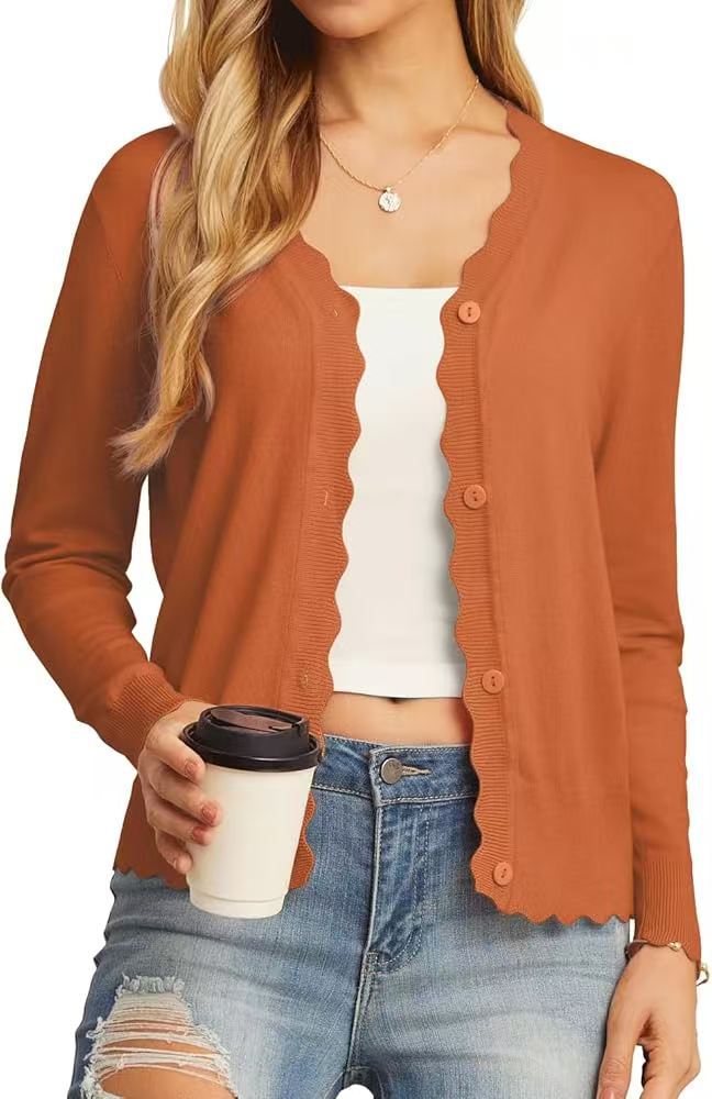 Ruffle 9-point Sleeve Thin Fashion Knitted Women's Sweater