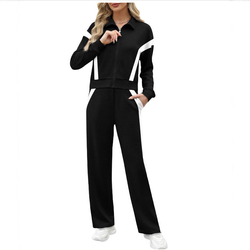 Women's Autumn Two-piece Sportswear Trousers Set For Fashion Casual Suit