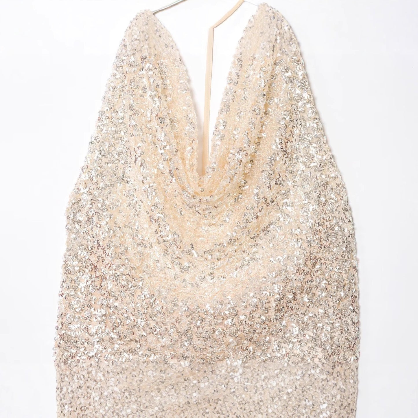 Women's Autumn Sexy Hot Sequin Hanging Collar Tops