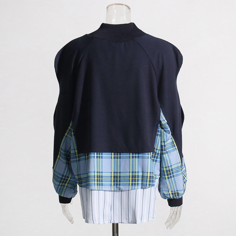 Women's Dignified Sense Of Design Autumn Fashion Stitching Sweaters