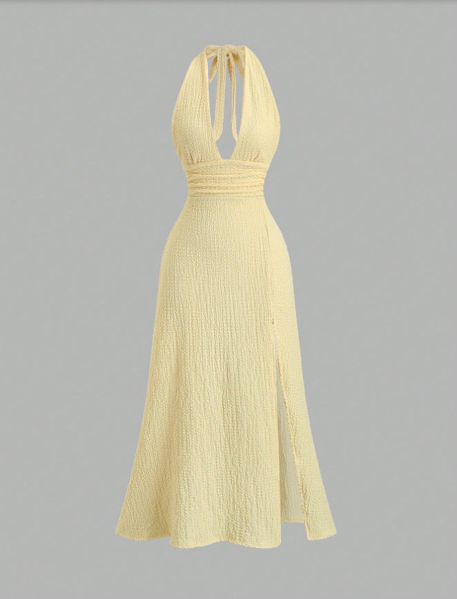 Temperament Elegant Light Luxury Backless Halter Dress