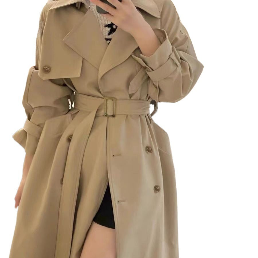 Women's Trench Mid-length Korean Style British Drape Coats