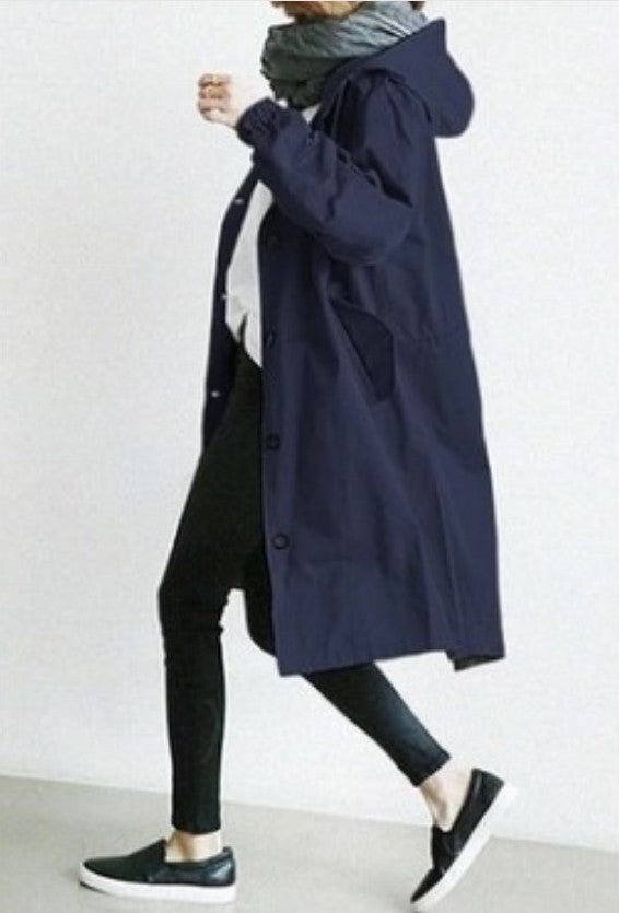 Women's Windbreaker Mid-length Small Temperament Color Long Coats