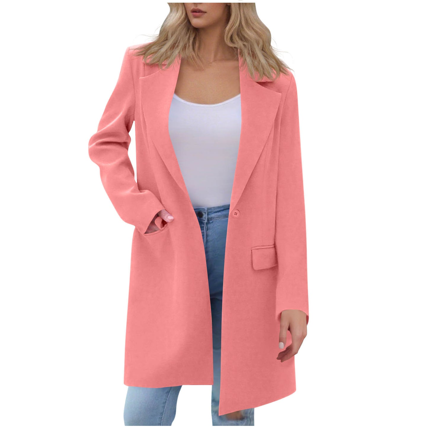 Women's Autumn Long Sleeve Solid Color Trench Coats