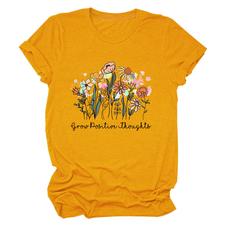 Women's Temperament Leisure Round Collar T-shirt Blouses