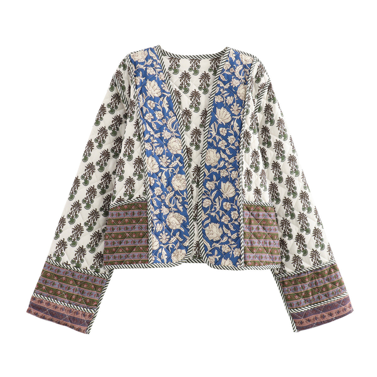 Women's Fashion Double-sided Printing Thread Cotton Coats