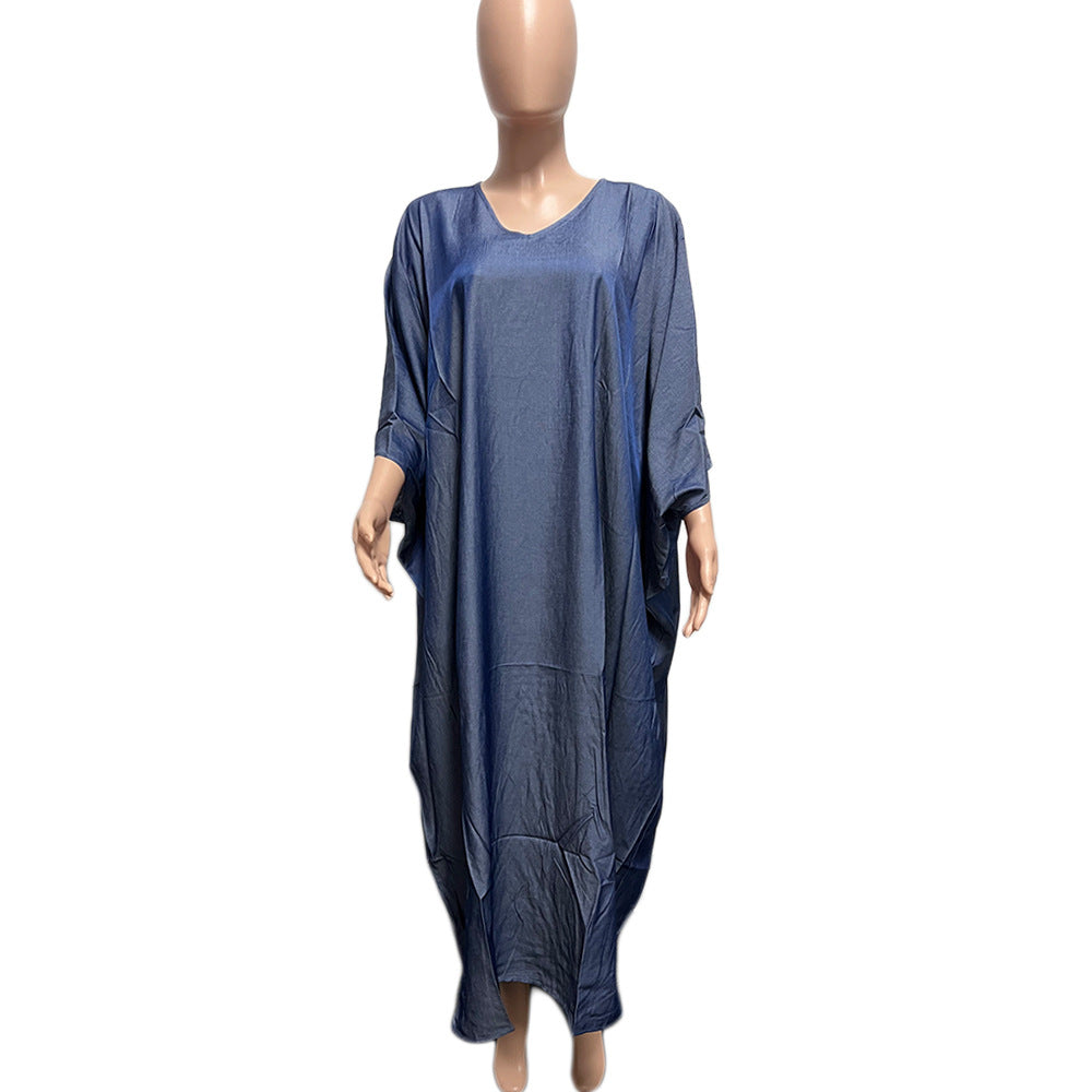 Charming Faux Denim Casual Loose Dress Dresses