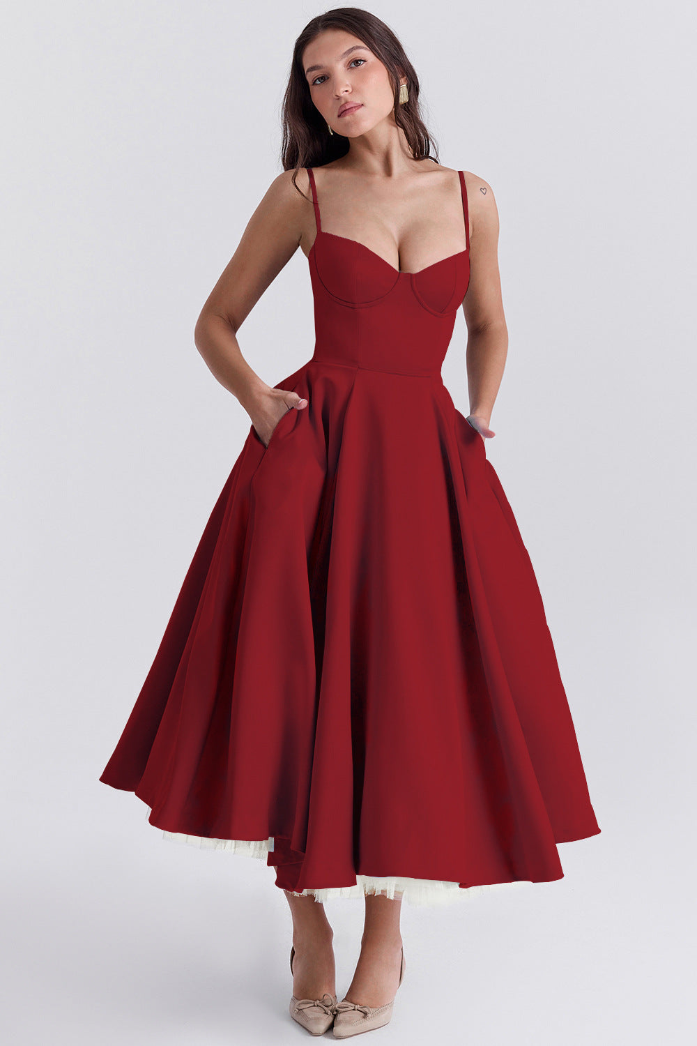 Women's Sexy Straps Tulle Large Swing Elegant Dresses