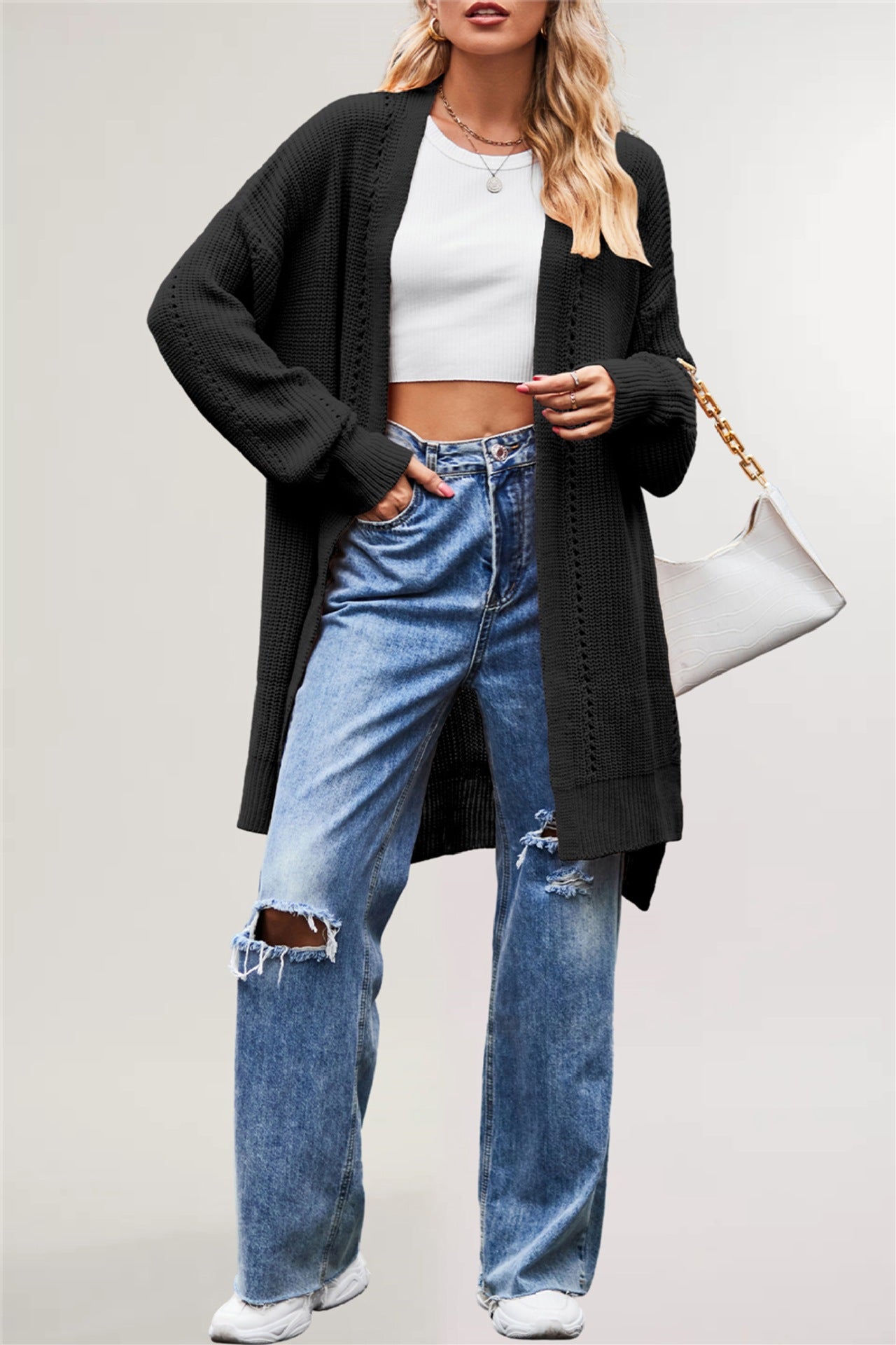 Women's Winter Autumn Solid Color Loose Knitted Sweaters