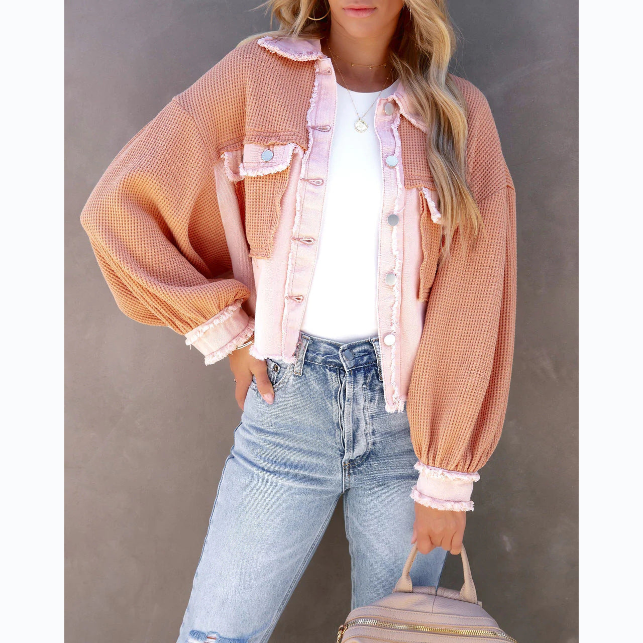 Casual Fashion Style Waffle Stitching Wash Coats
