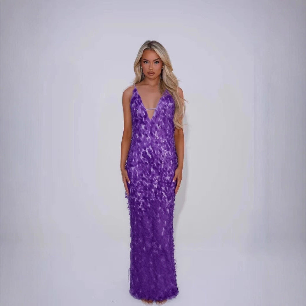 Sequins Sexy Dress Halter Party Ladies Dresses