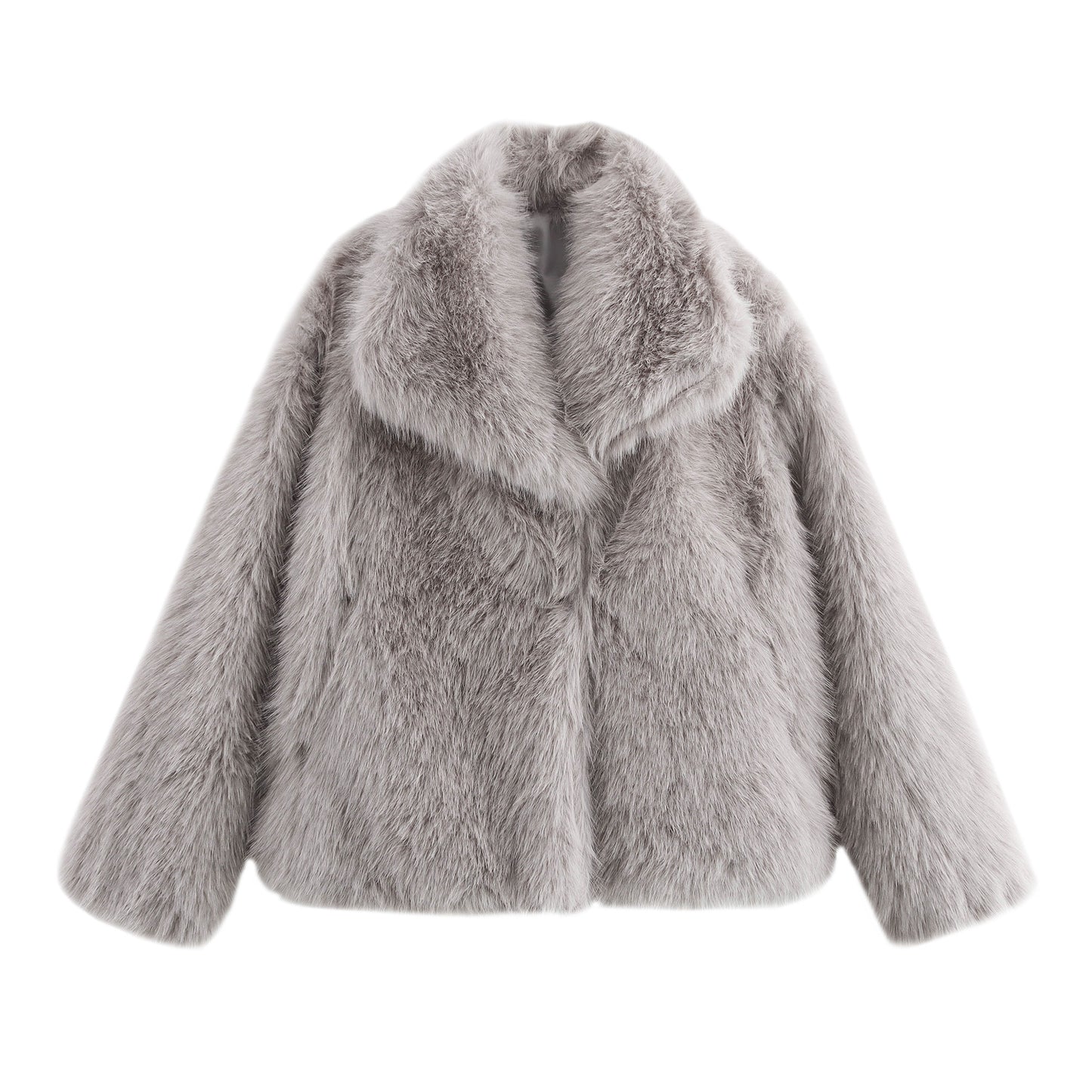 Women's Thick Lamb Wool Black Winter Furry Coats
