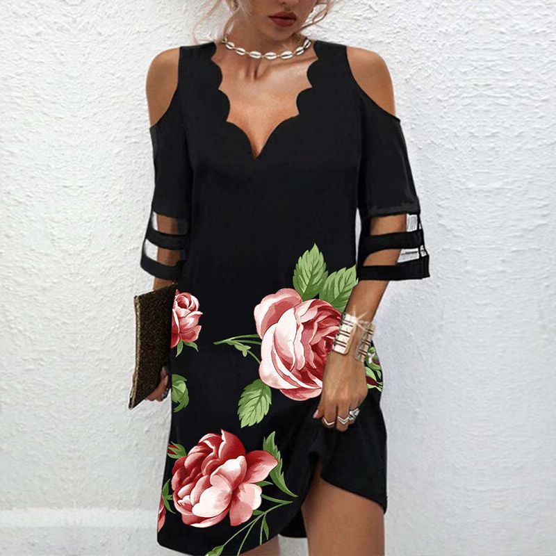 Women's Summer Positioning Flower Mesh Sleeve Fashion Shorts