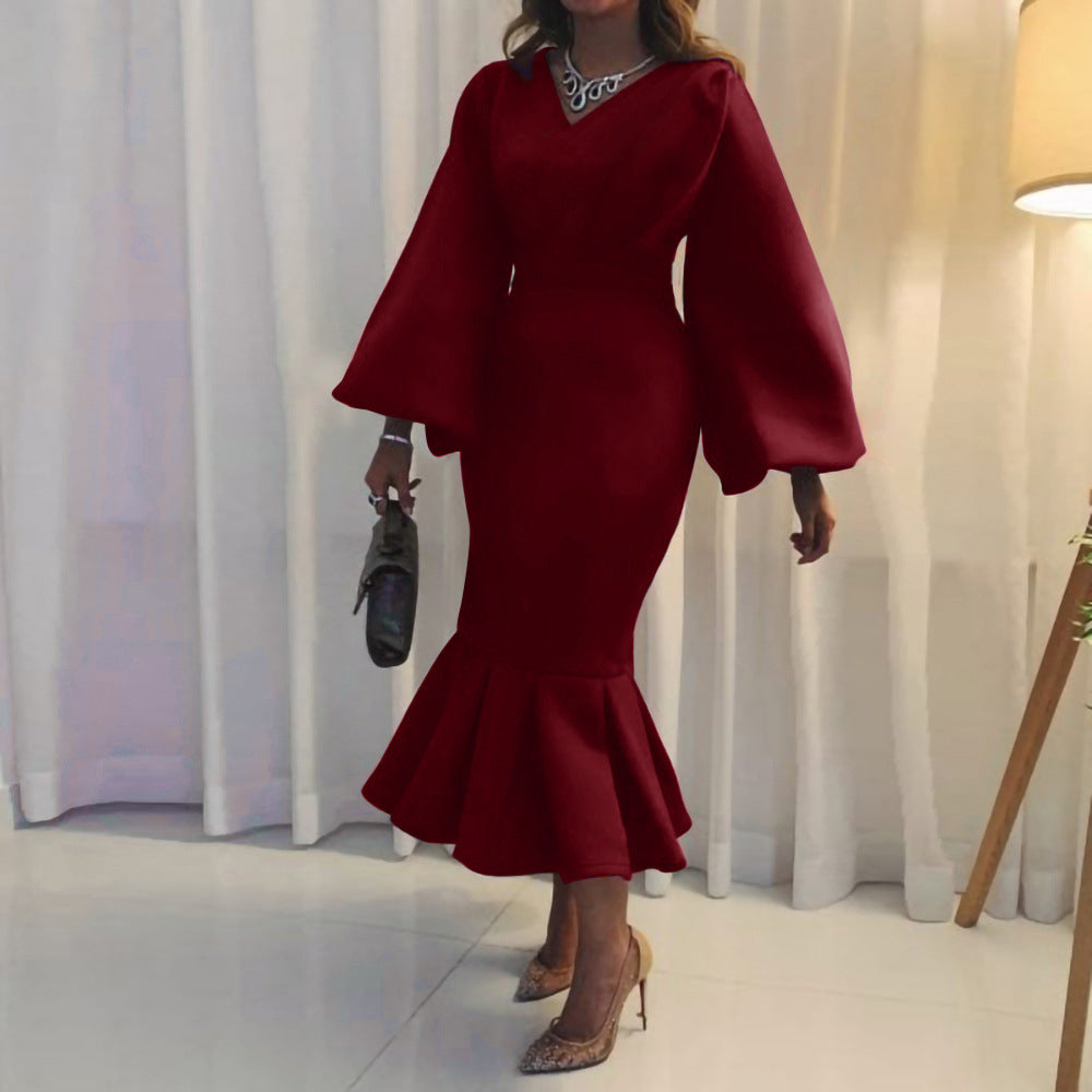 Women's Spring Fashion Long Sleeve Sexy Fishtail Skirts