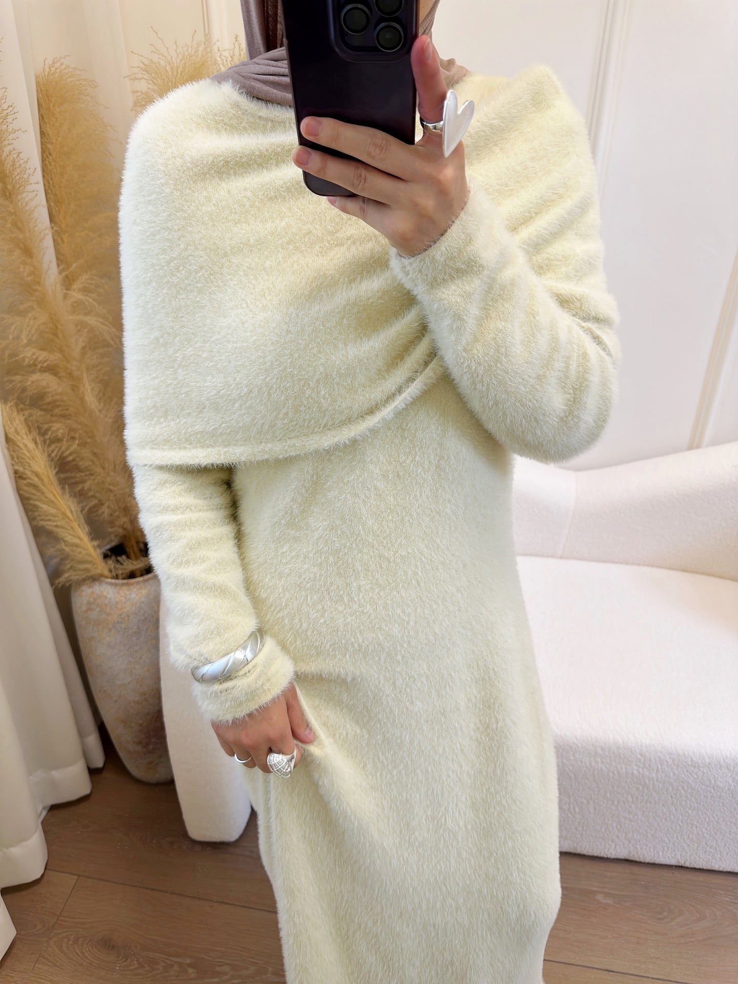 Cool Stylish Solid Color Shawl Two-piece Dresses