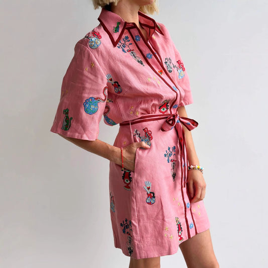 Casual Fashion Linen Shirt Temperament Wild Dresses
