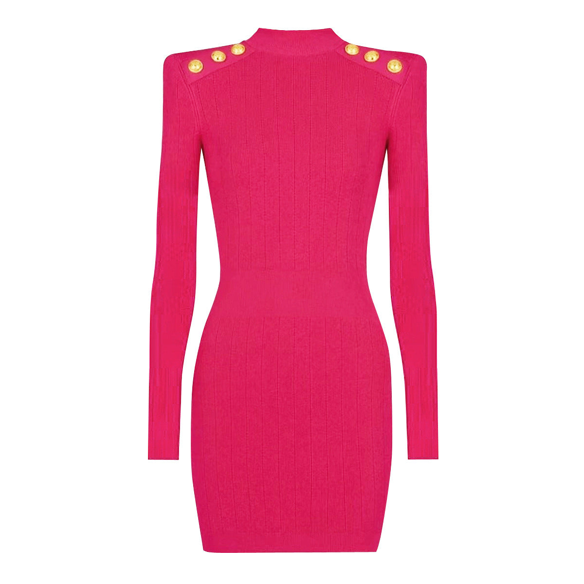 Button Slim Slimming Knitted Dress Simple Skirts