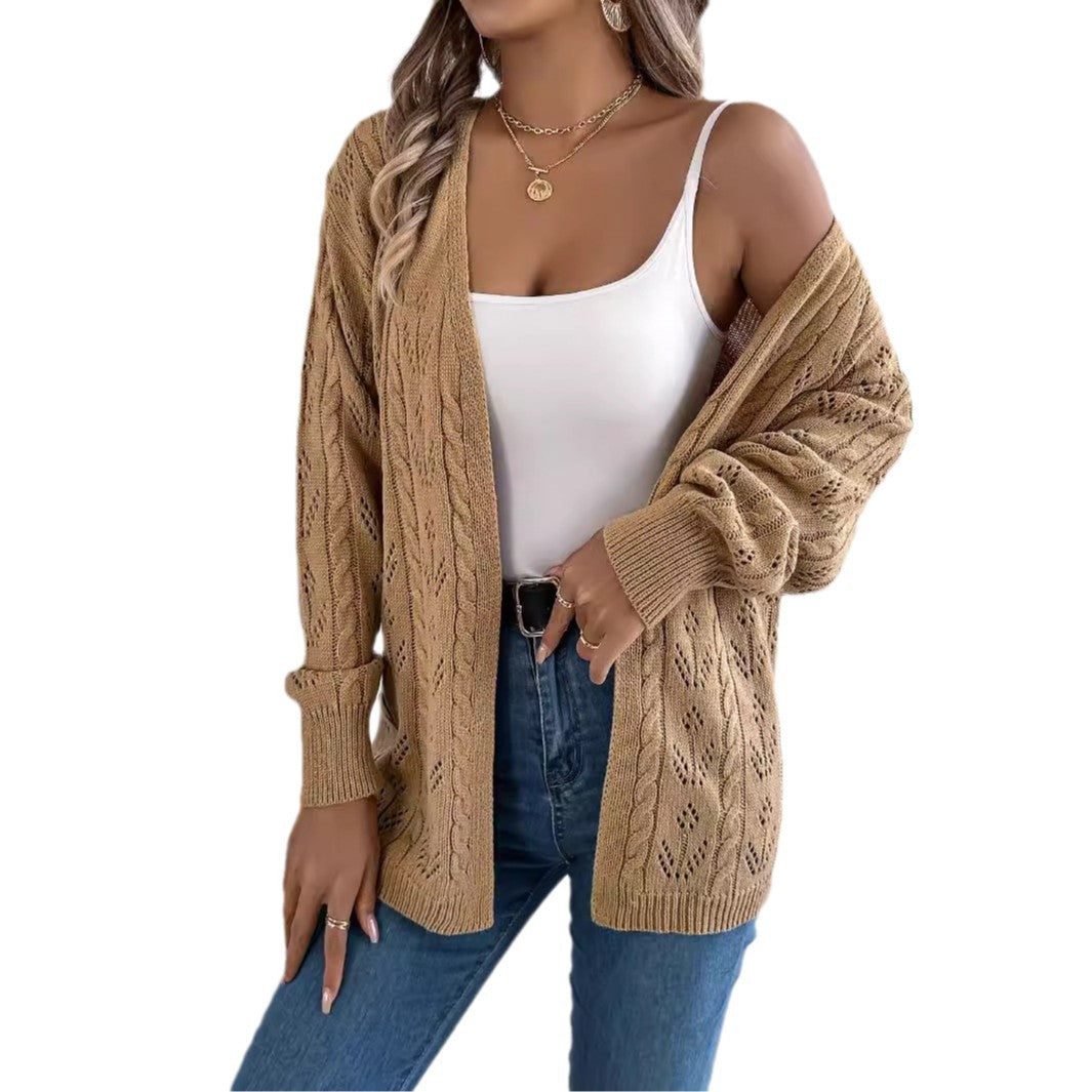 Women's Casual Solid Color Hollow Out Cardigans