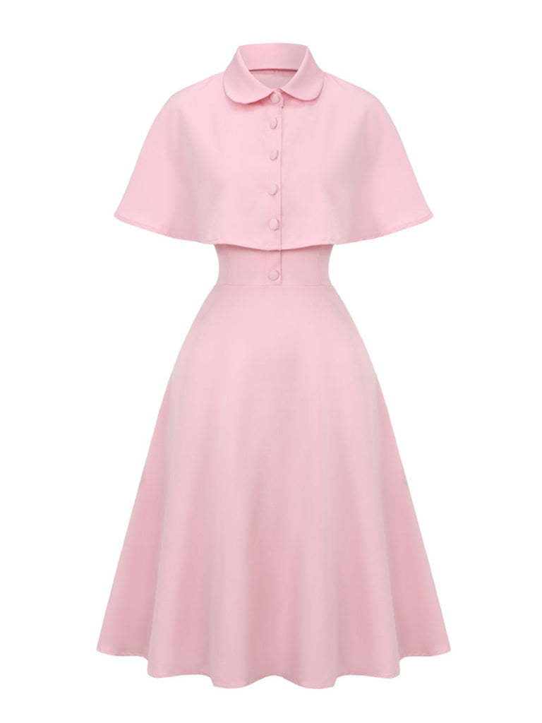 Small Shawl Solid Color Retro Elegant Large Swing Smocking Suits