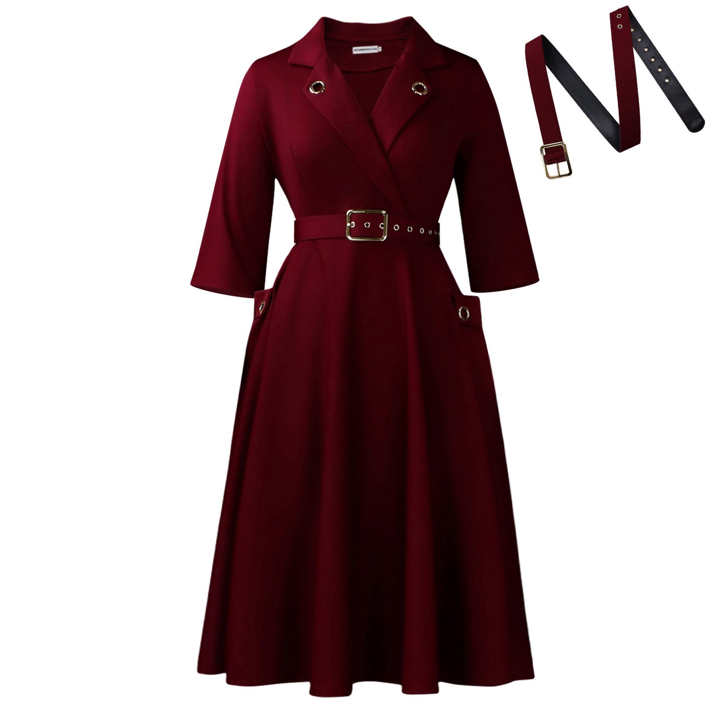 Waist Tight Business Graceful Fashionable Solid Dress